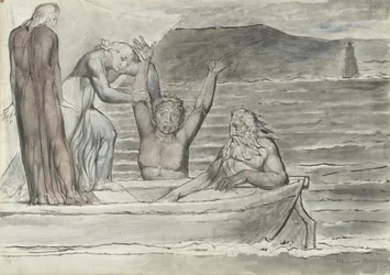 Dante e Virgilio nella barca di Flegias sono salutati da Filippo Argenti, illustrazione alla Divina Commedia di Dante Alighieri, 1824-27